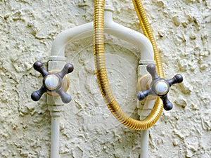 Hot and Cold Water Taps, Outside Shower