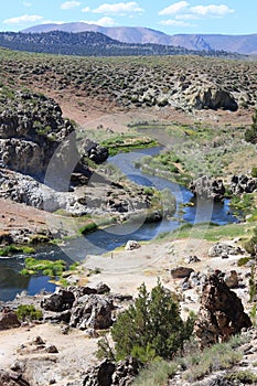 Hot Creek location for fly fishing, Mono County, eastern California, USA