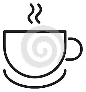 Hot cup icon. Coffee mug line symbol