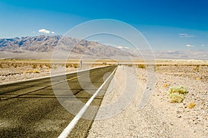 Hot Desert Road in Death Valley National Park, California