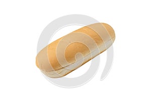 Hot dog bun isolated on white background with clipping path