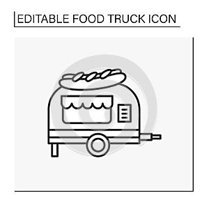 Hot dog cart line icon