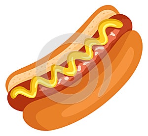 Hot dog cartoon icon. Street fast food