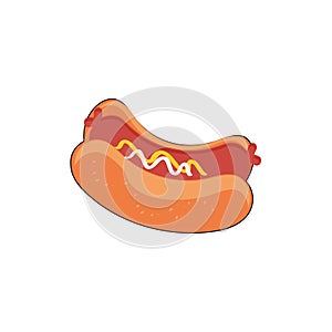 Hot Dog Cartoon mascot character, Posters, menus, brochures, web, and icon fast food