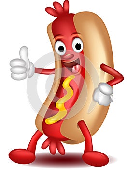 Hot dog cartoon thumbs up photo