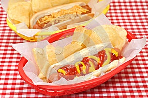 Hot Dog and Chili Cheese with Potato Chips