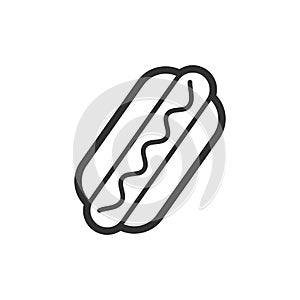 Hot dog contour fast food vector icon