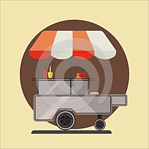 Hot dog ctreet car icon.