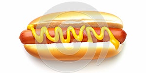 Hot Dog Dripping with Mustard - Illustration
