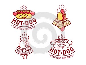 Hot-dog fast food logo