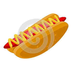 Hot dog food icon isometric vector. New york city