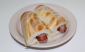 Hot dog food in a plate