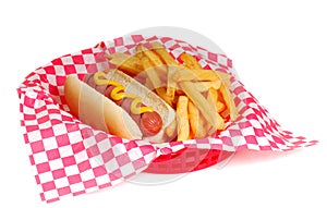 Hot dog and fries photo