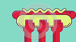Hot dog funeral animation.