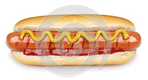 Hot dog grill with mustard