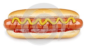 Hot dog grill with mustard photo