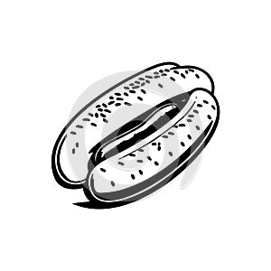 Hot dog Icon hand draw black thanksgiving colour logo symbol perfect