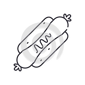 Hot dog icon, linear isolated illustration, thin line vector, web design sign, outline concept symbol with editable