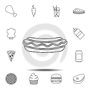 Hot Dog icon. Simple thin line, outline vector element of Fast food icons set for UI and UX, website or mobile application