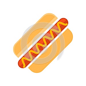 Hot dog icon vector sign and symbol isolated on white background, Hot dog logo concept
