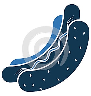 Hot Dog Line Vector Isolated Icon customized and editable