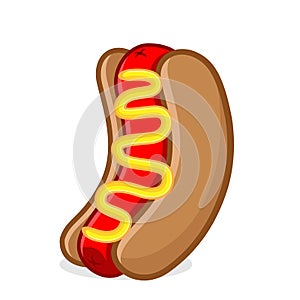 Hot dog mascot cartoon illustration