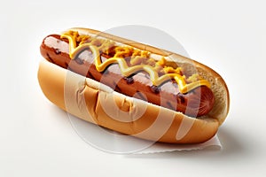 Hot Dog with Mustard Transparent Isolated Fast Food AI