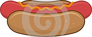 Hot Dog with Mustard Vector Illustration photo