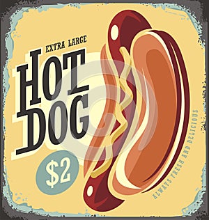 Hot Dog Retro Tin Sign