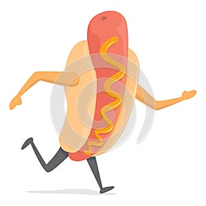 Hot dog running fast