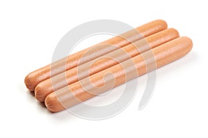 Hot dog Sausages, isolated on a white background