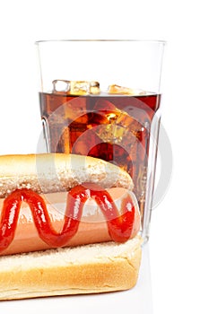 Hot dog and soda