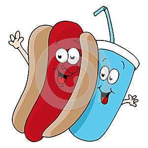 Hot Dog and Soda Characters