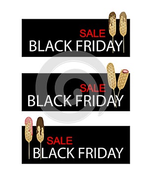 Hot Dog Waffles on Black Friday Sale Banner