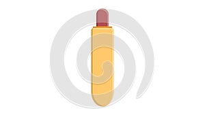 Hot dog on white background, vector illustration. vertical bun with a hole, inside a sausage. french hot dog, fast food food from