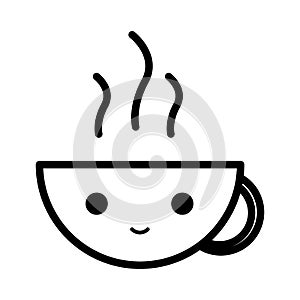 Hot drink cute characters to draw children