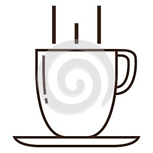 Hot drink with steam. Vector illustration decorative design