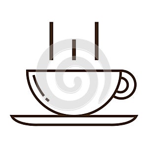 Hot drink with steam. Vector illustration decorative design