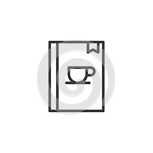 Hot drinks menu book line icon