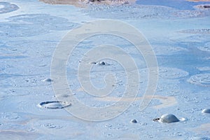 Hot exploding mud in Yellowstone