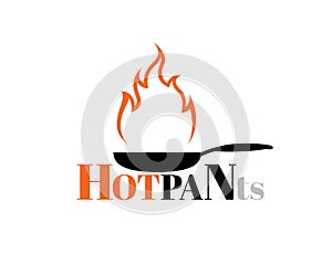 Hot fire flame pan pants logo