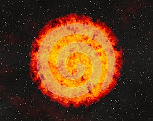 Hot fire planet on space stars backgrounds