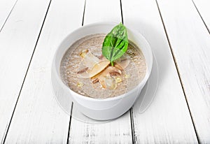 Hot food delivery - mushroom soup