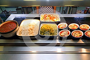 Hot food serving counter