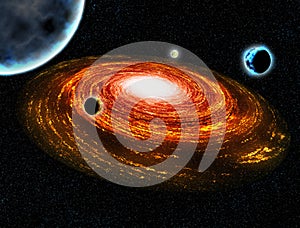 Hot galaxy planet Space illustration.