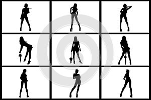 Hot girls silhouettes