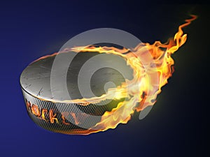 Hot goal, burning puck