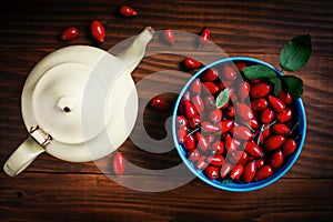 Hot and healthy rose hip tea
