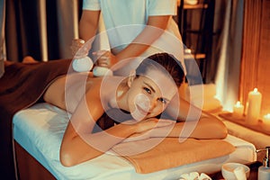 Hot herbal ball spa massage body treatment. Quiescent