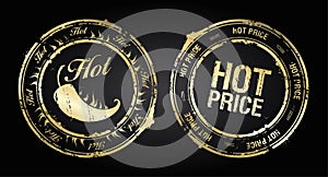 Hot and hot price vector rubber stamps golden imprints